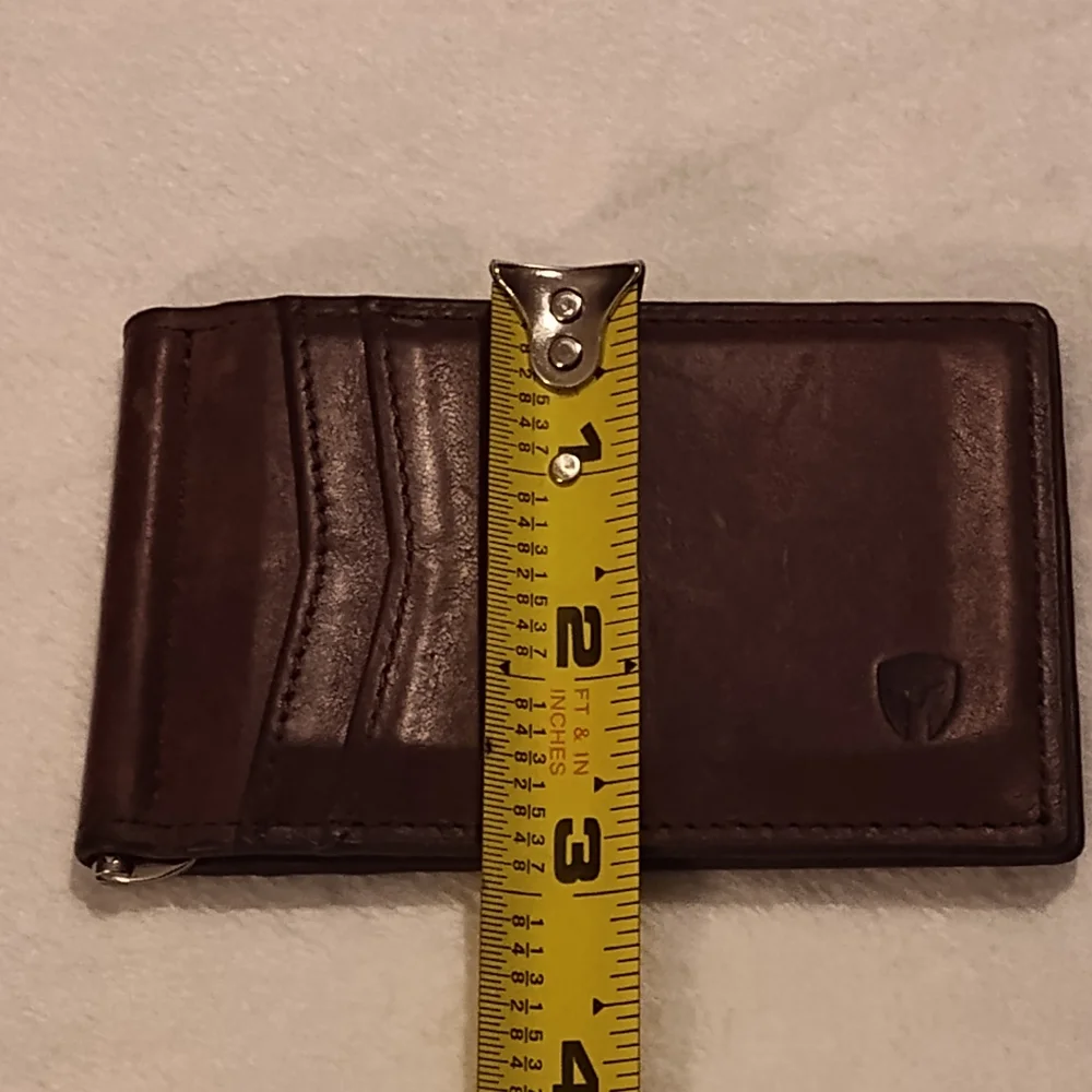 Brown Leather Money Clip Wallet